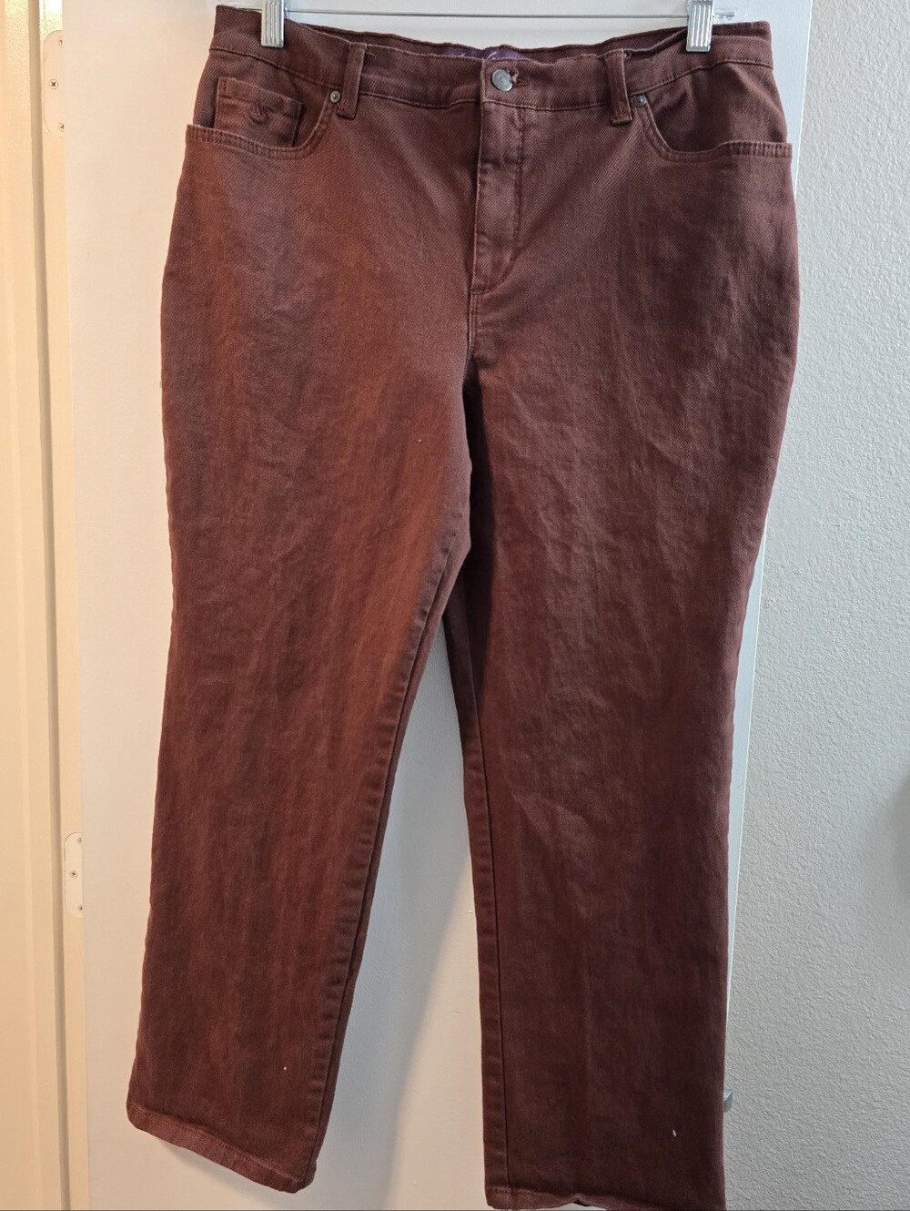 29 Gloria Vanderbilt Amanda Straight-Leg Pants in Rust Brown